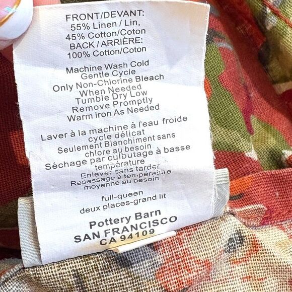 Pottery Barn Vanessa Floral Palampore Duvet Cover Red Queen 2 Std Shams 3PCS Set - Picture 9 of 10